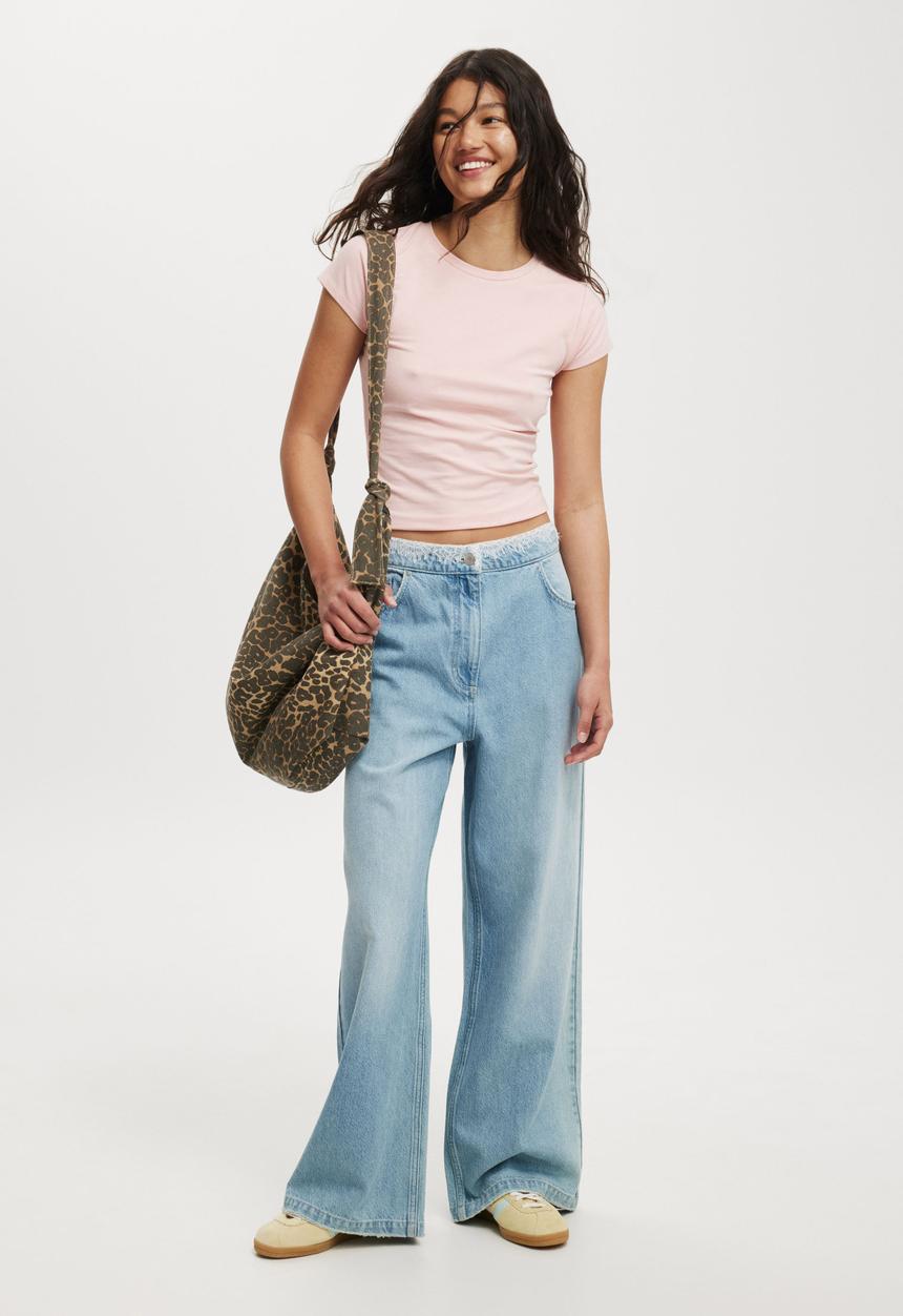 Cotton On - Super Baggy Jean - Cloud Blue/Lace