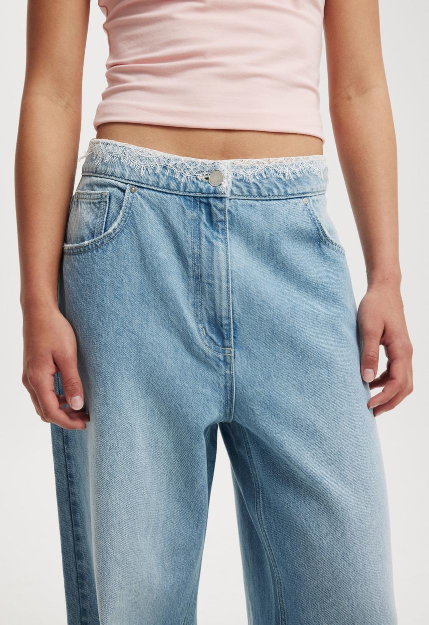 Cotton On - Super Baggy Jean - Cloud Blue/Lace