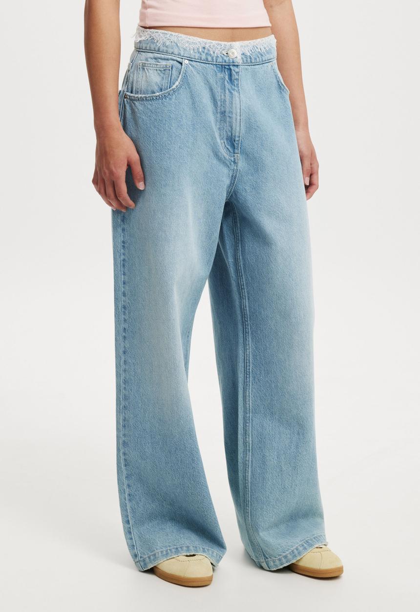 Cotton On - Super Baggy Jean - Cloud Blue/Lace