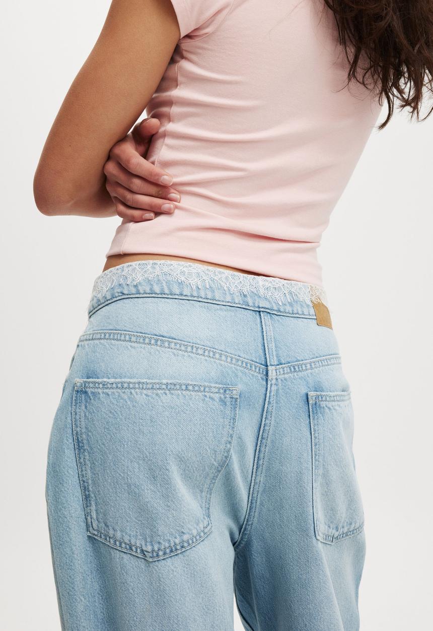 Cotton On - Super Baggy Jean - Cloud Blue/Lace