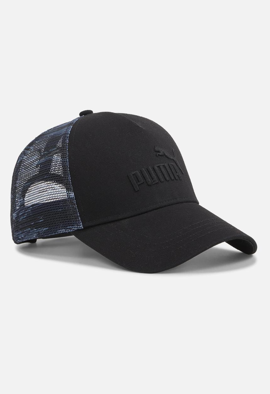 PUMA - ESS Academy AOP Trucker Cap - Puma Black-AOP Mesh