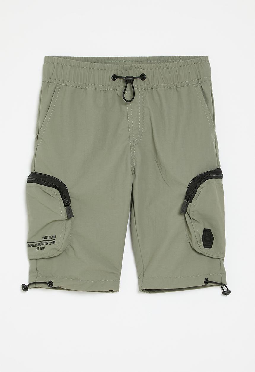 SOVIET - Boys nylon short - sage