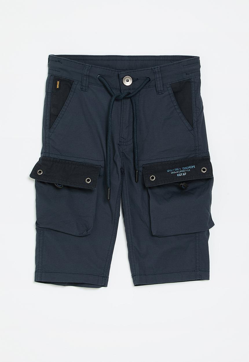 SOVIET - Boys cargo cotton short - navy