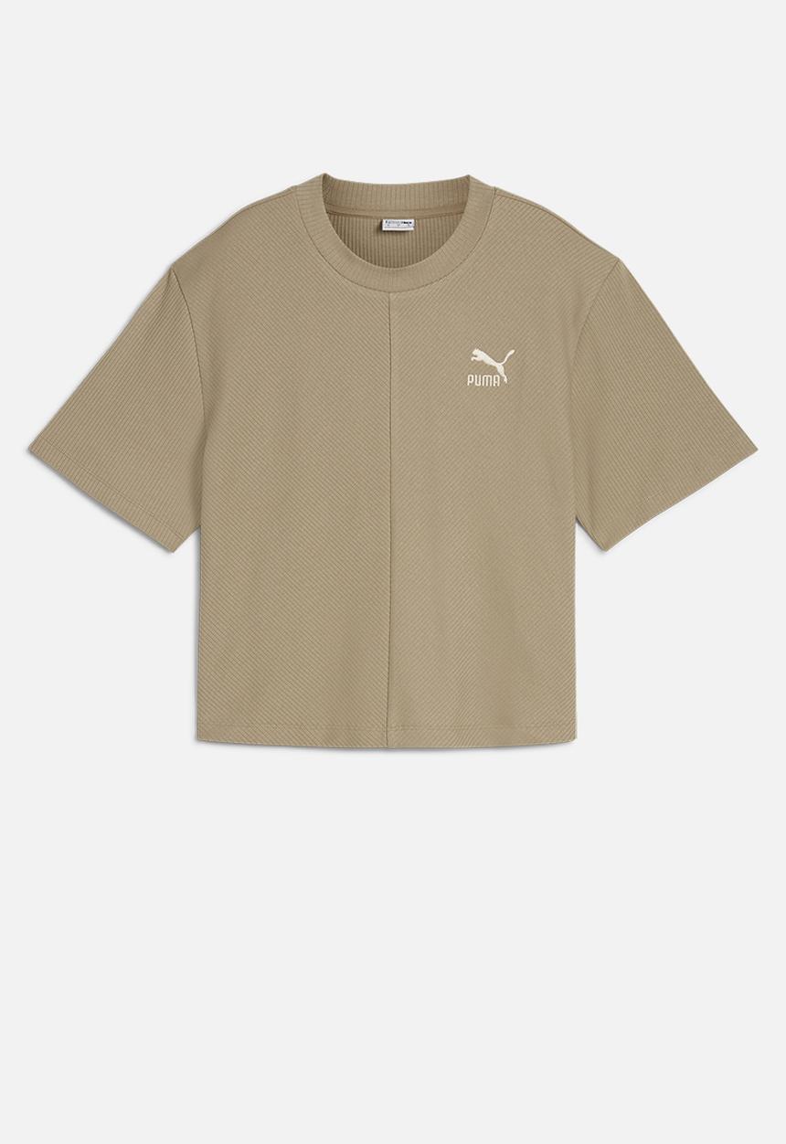 PUMA - Classics Ribbed Relaxed Tee - Oak Branch