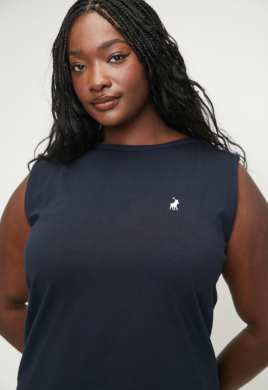 POLO - Plus wmn ashton sl boat neck top - navy