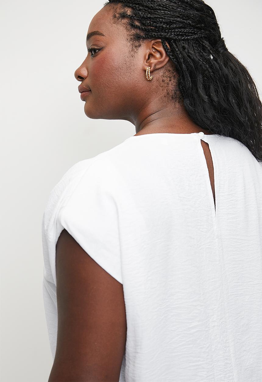 edit - Basic grown sleeve shell plus - white