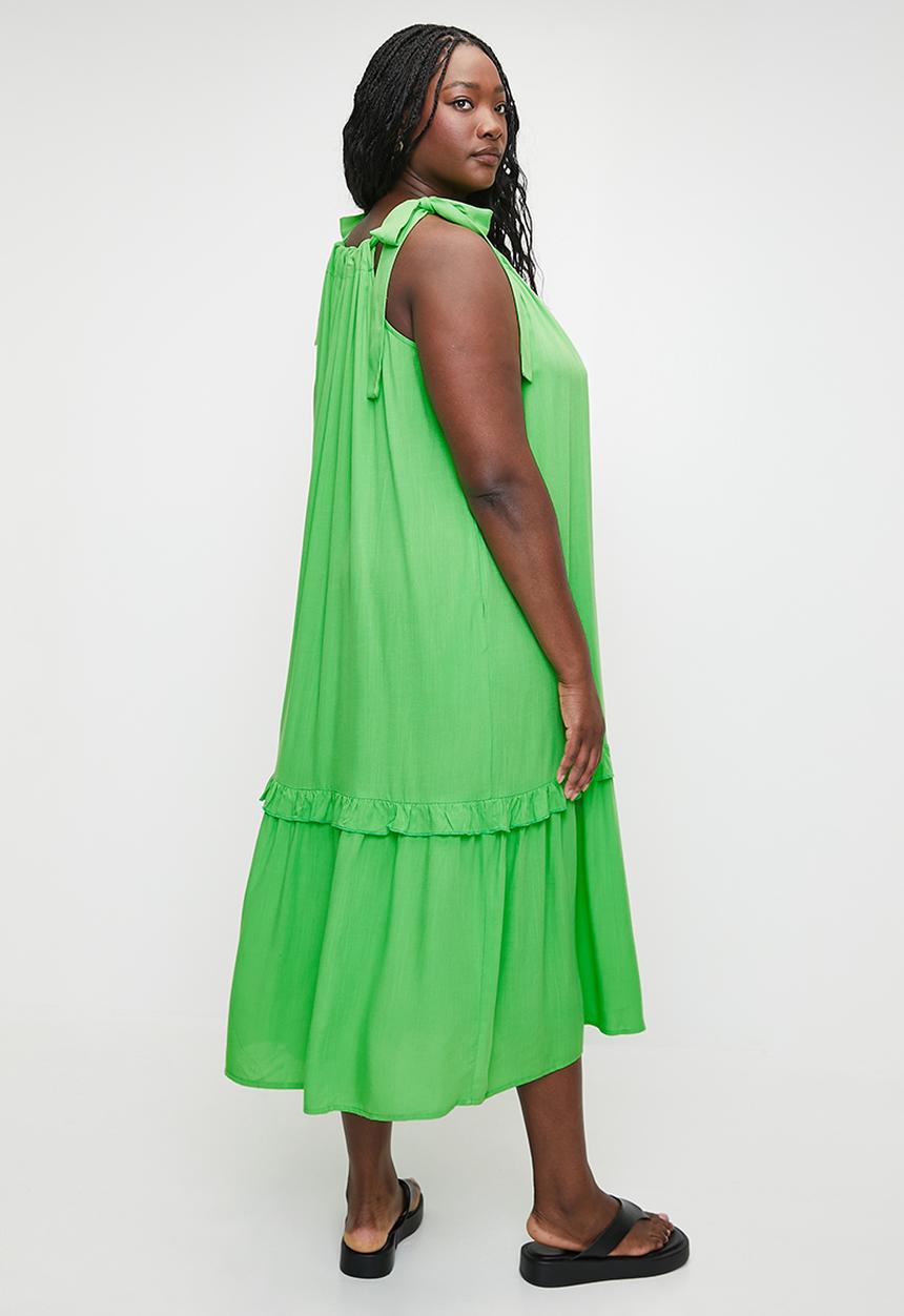 Me&B - Plus Tie Strap Swing Sun Dress - Applegreen