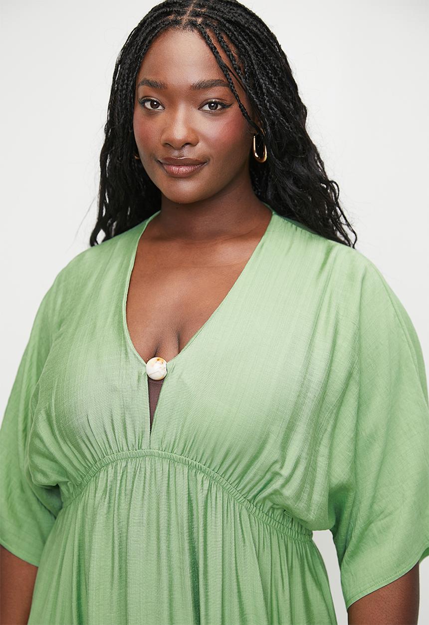 Me&B - Plus the bead kaftan dress - springgreen