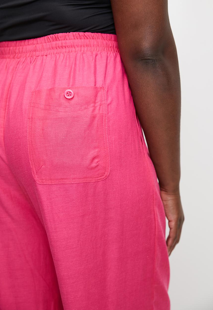 Me&B - Plus straight leg linen pants - pink