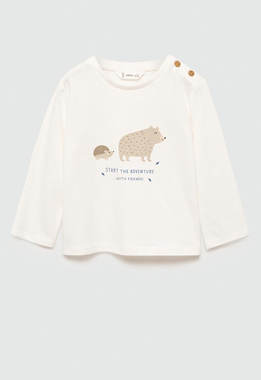 MANGO - T-shirt animals - natural