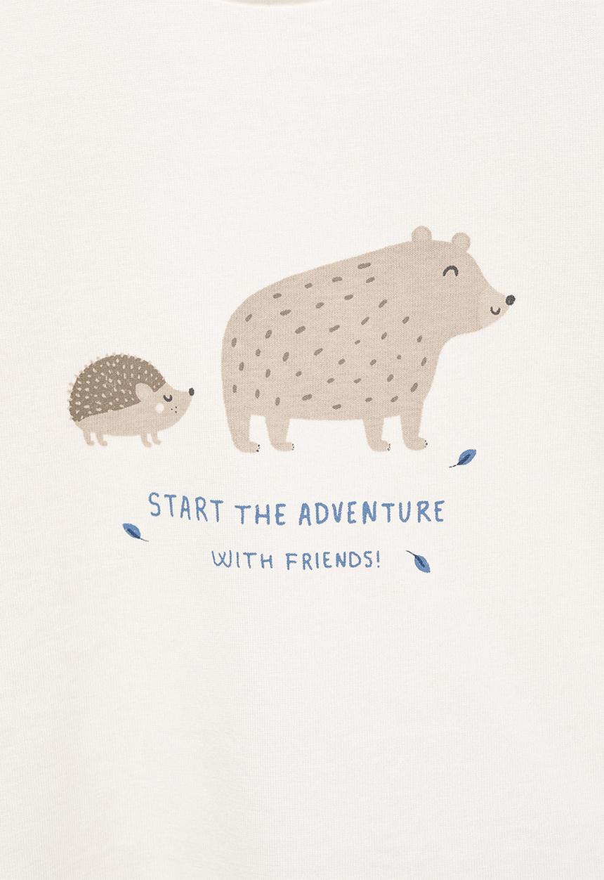 MANGO - T-shirt animals - natural