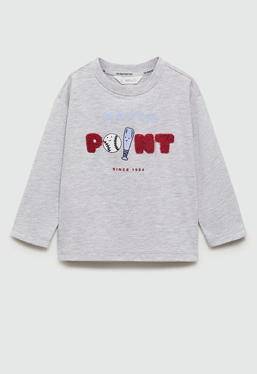 MANGO - T-shirt point - medium grey