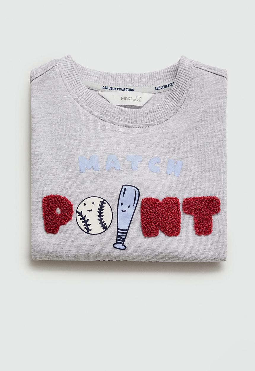 MANGO - T-shirt point - medium grey
