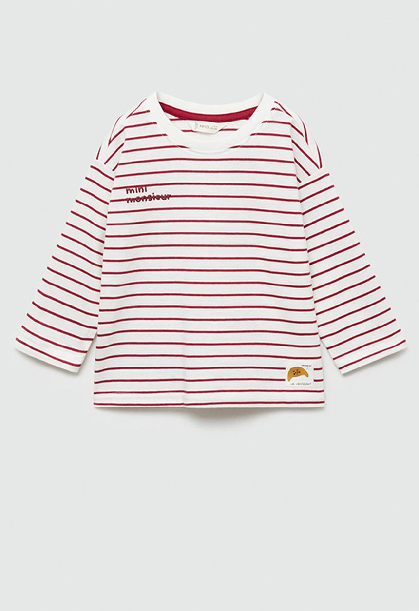 MANGO - T-shirt fromage - red