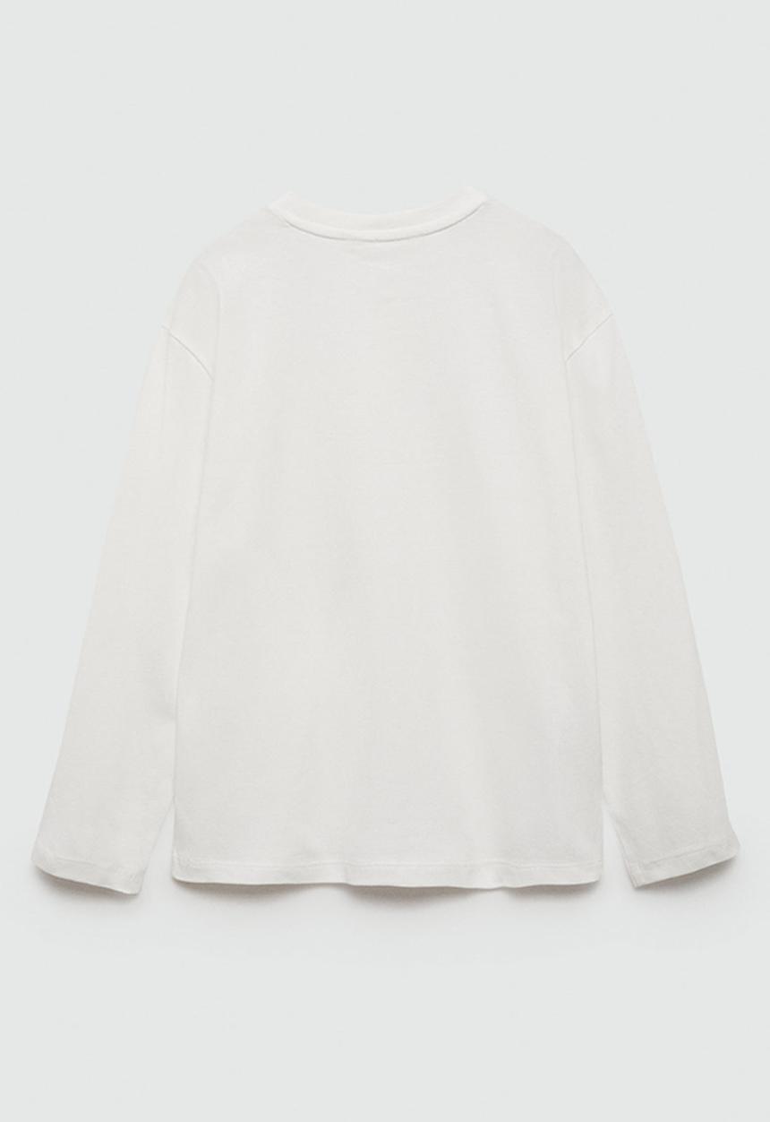 MANGO - T-shirt henley7 - natural