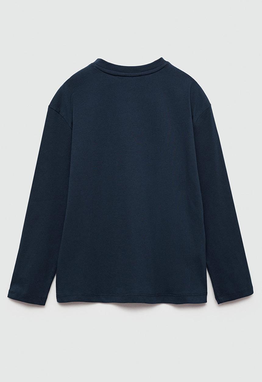 MANGO - T-shirt henley7 - navy