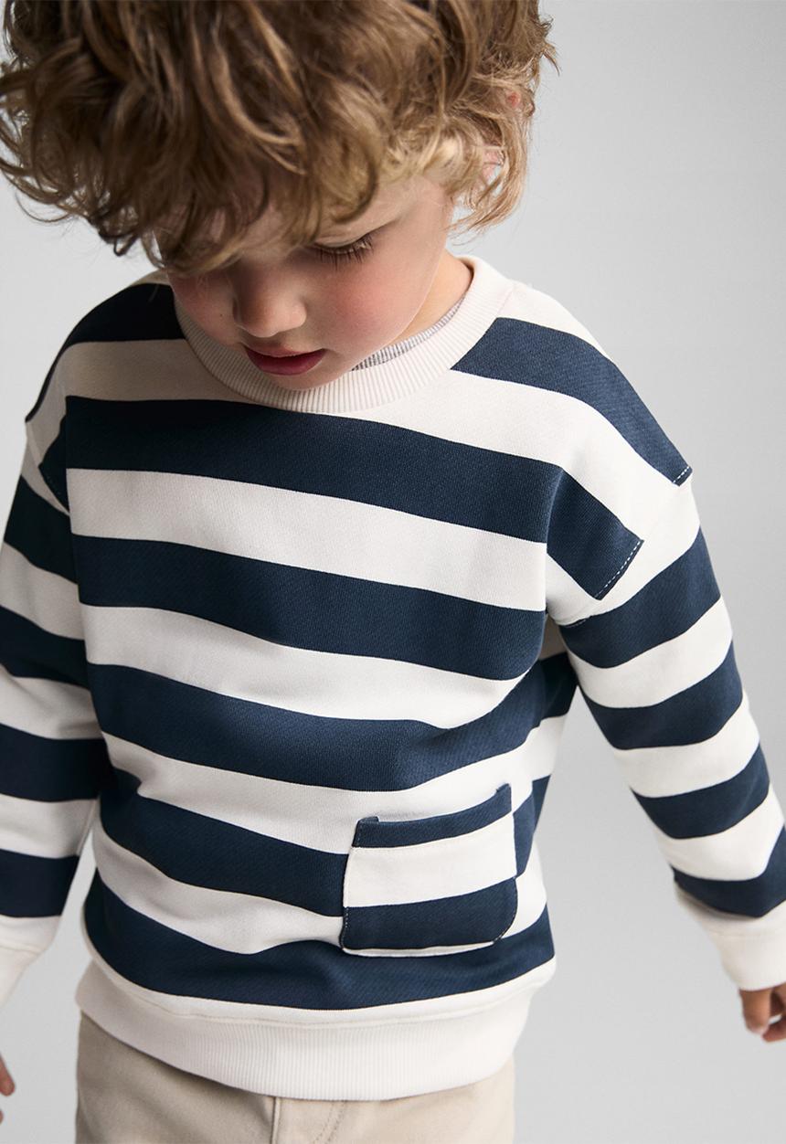 MANGO - Sweatshirt stripeb7 - navy