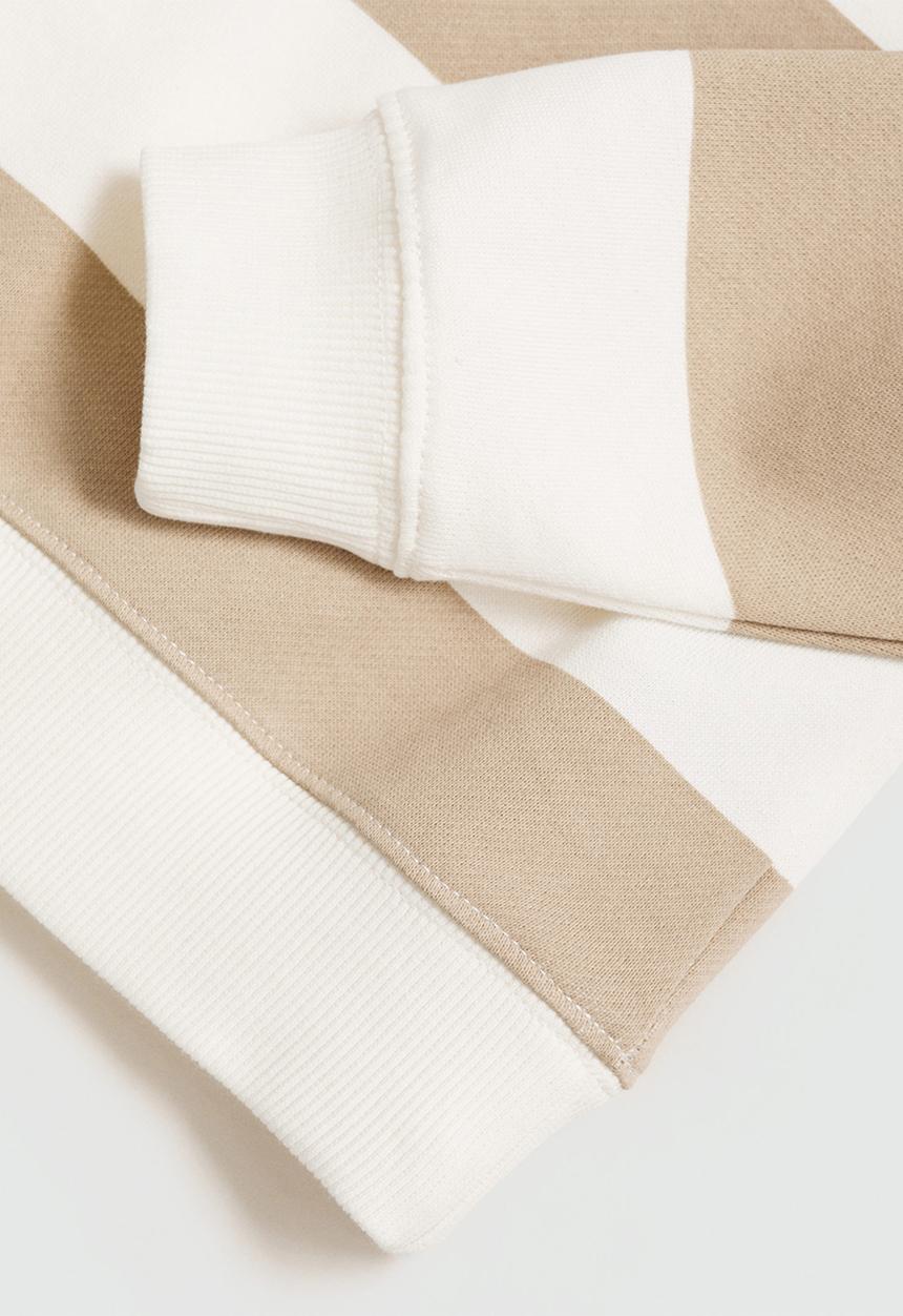 MANGO - Sweatshirt stripes7 - light pastel brown