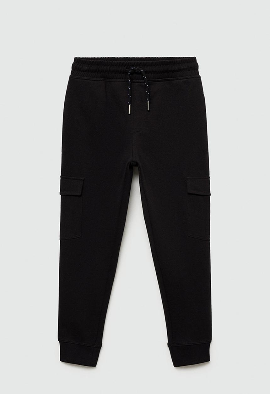 MANGO - Trousers cargo - black