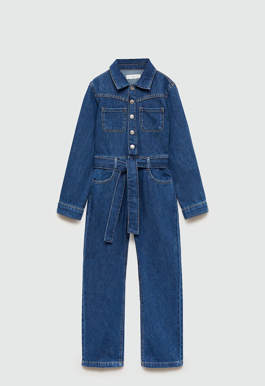 MANGO - One-piece suit worker - open blue