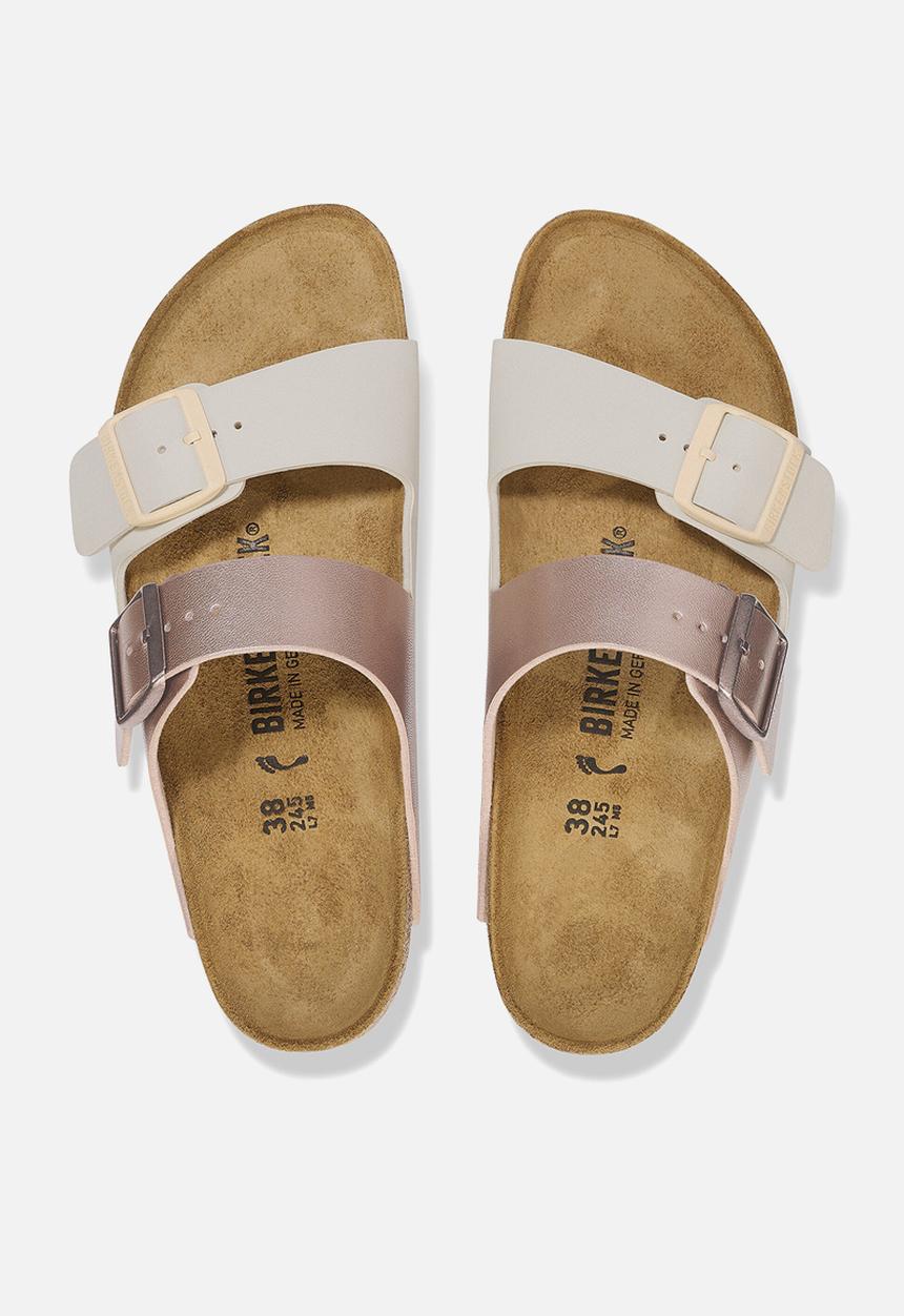Birkenstock - Arizona split narrow - eggshell/metallic copper