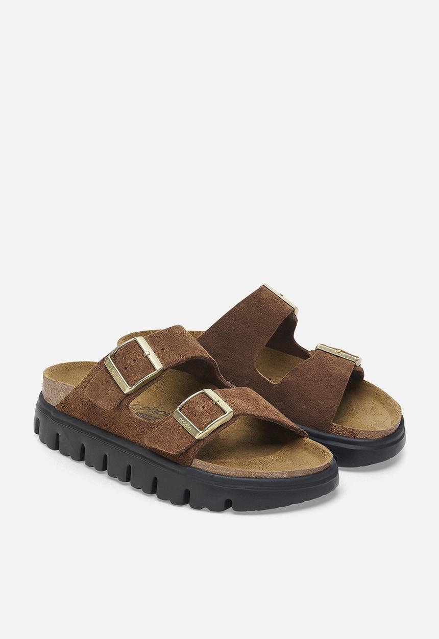 Birkenstock - Arizona chunky suede narrow - dark tea/black