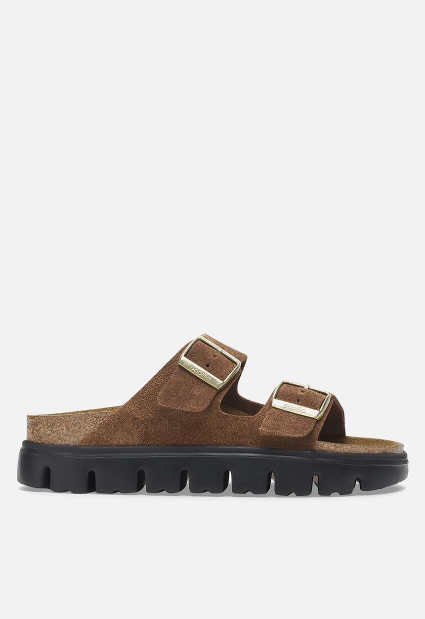 Birkenstock - Arizona chunky suede narrow - dark tea/black