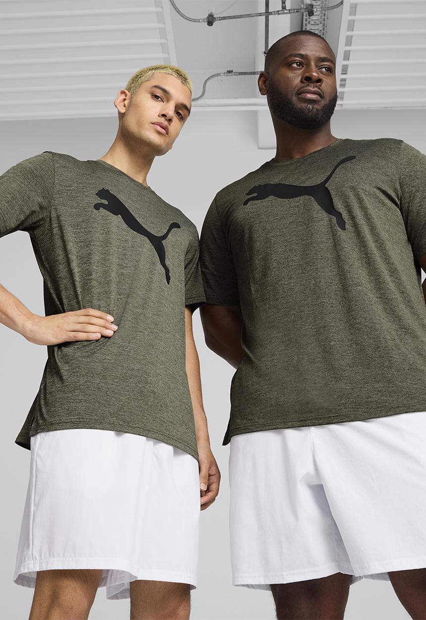 PUMA - Train fav heather cat tee - dark olive heather