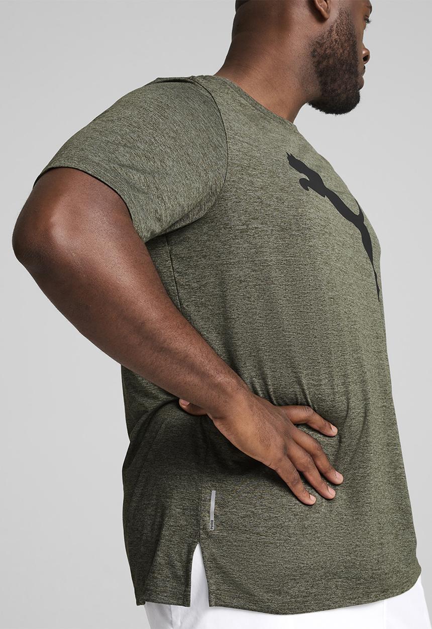 PUMA - Train fav heather cat tee - dark olive heather
