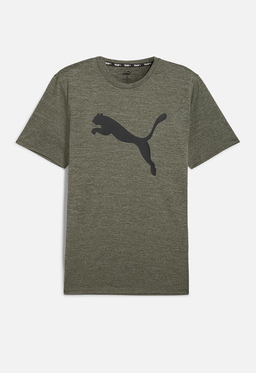 PUMA - Train fav heather cat tee - dark olive heather