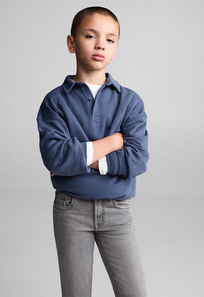MANGO - Jeans slim - open gray