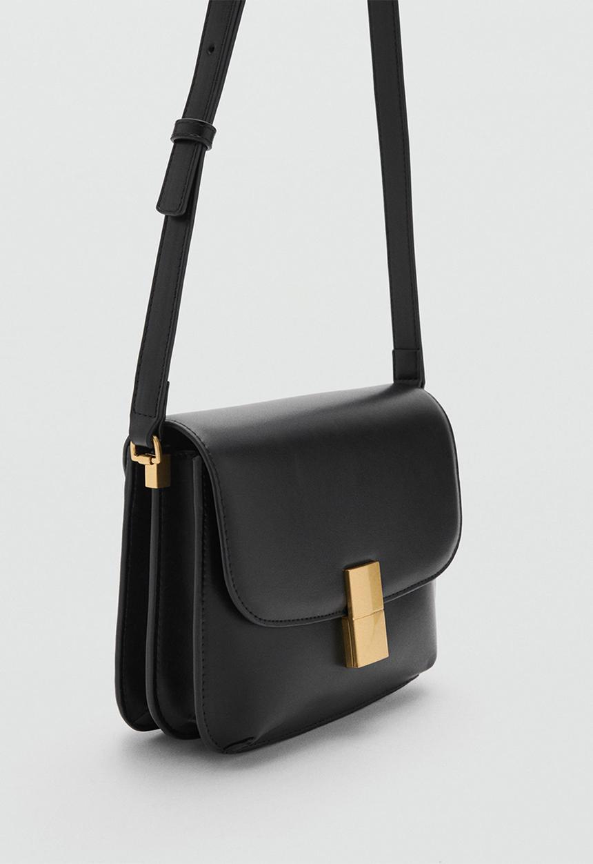 MANGO - Shoulder bag fiore - black
