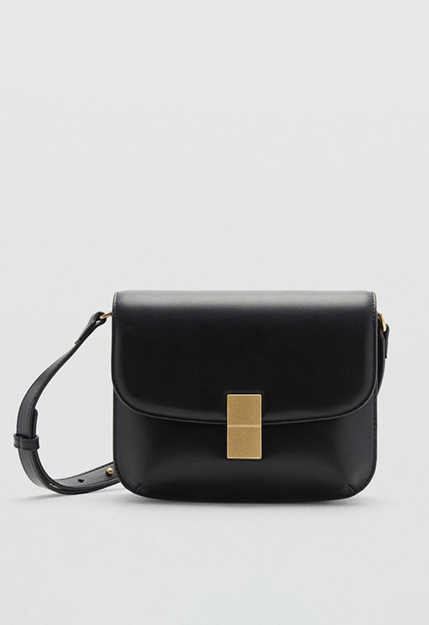 MANGO - Shoulder bag fiore - black