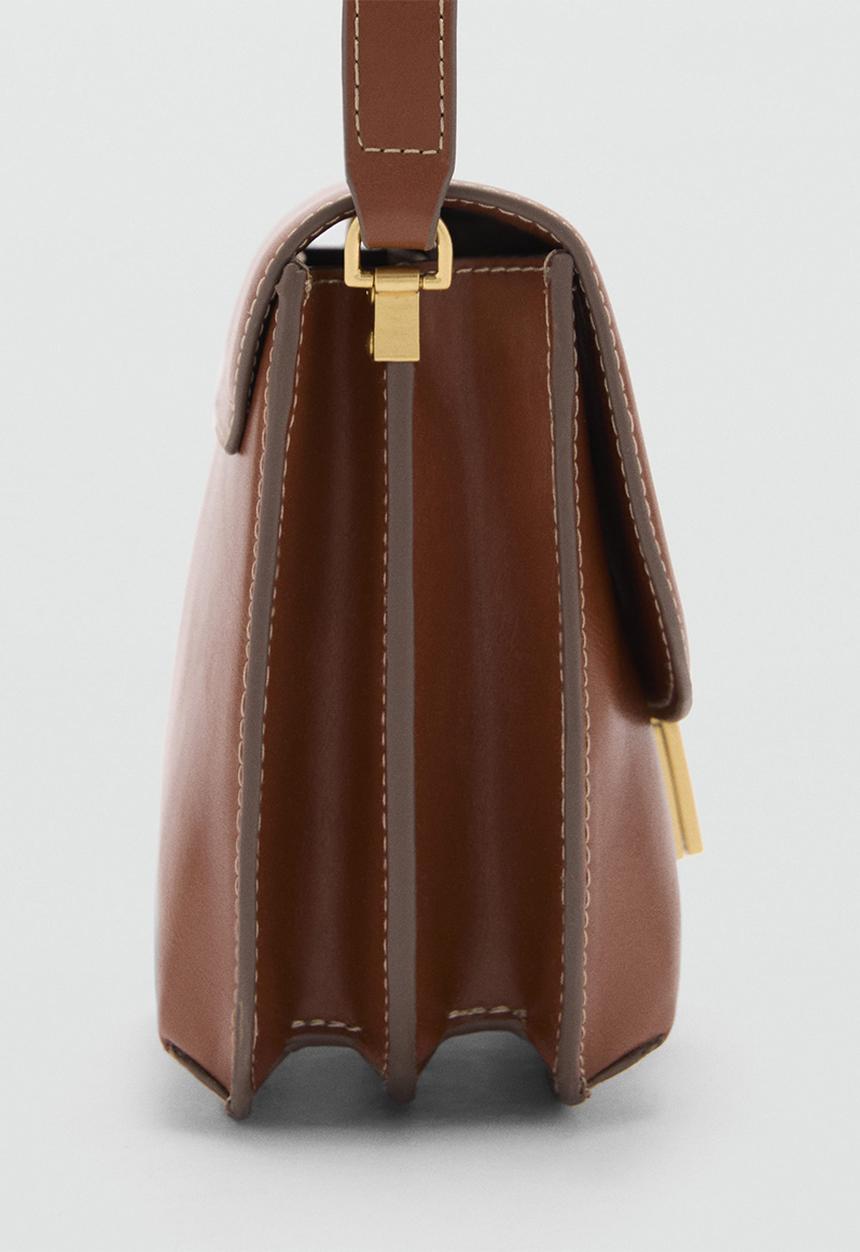 MANGO - Shoulder bag fiore - medium brown