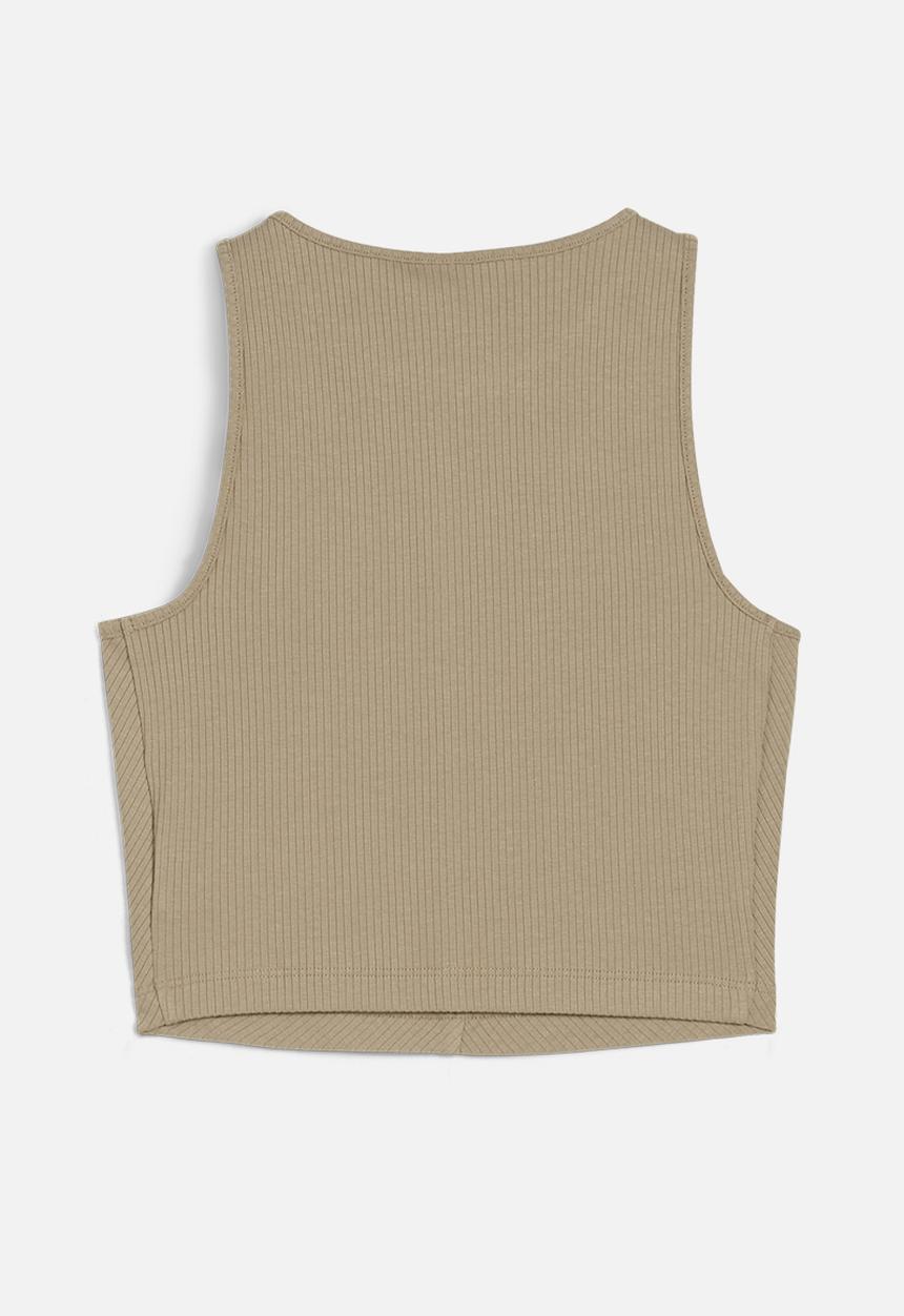 PUMA - Classics Ribbed Crop Top - Oak Branch