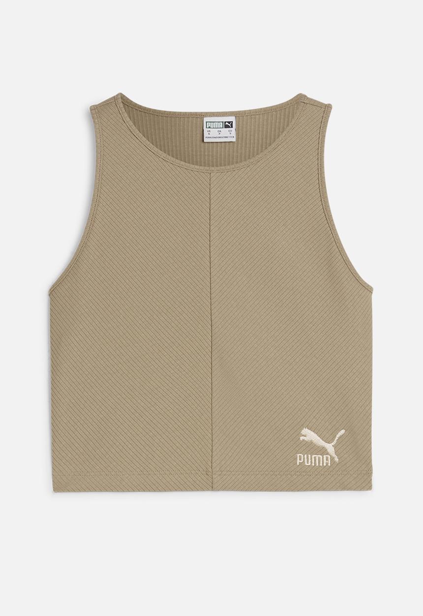 PUMA - Classics Ribbed Crop Top - Oak Branch