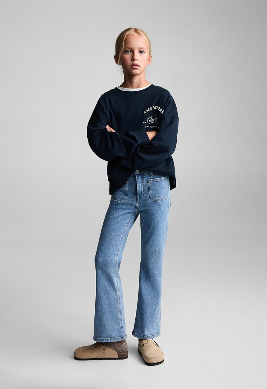 MANGO - Jeans flare7 - open blue