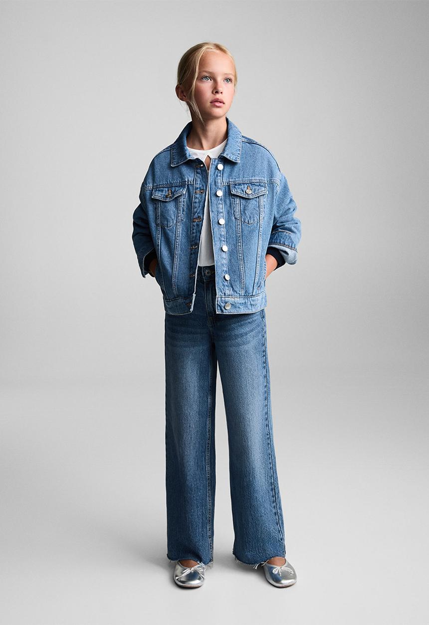 MANGO - Jeans wide7 - open blue