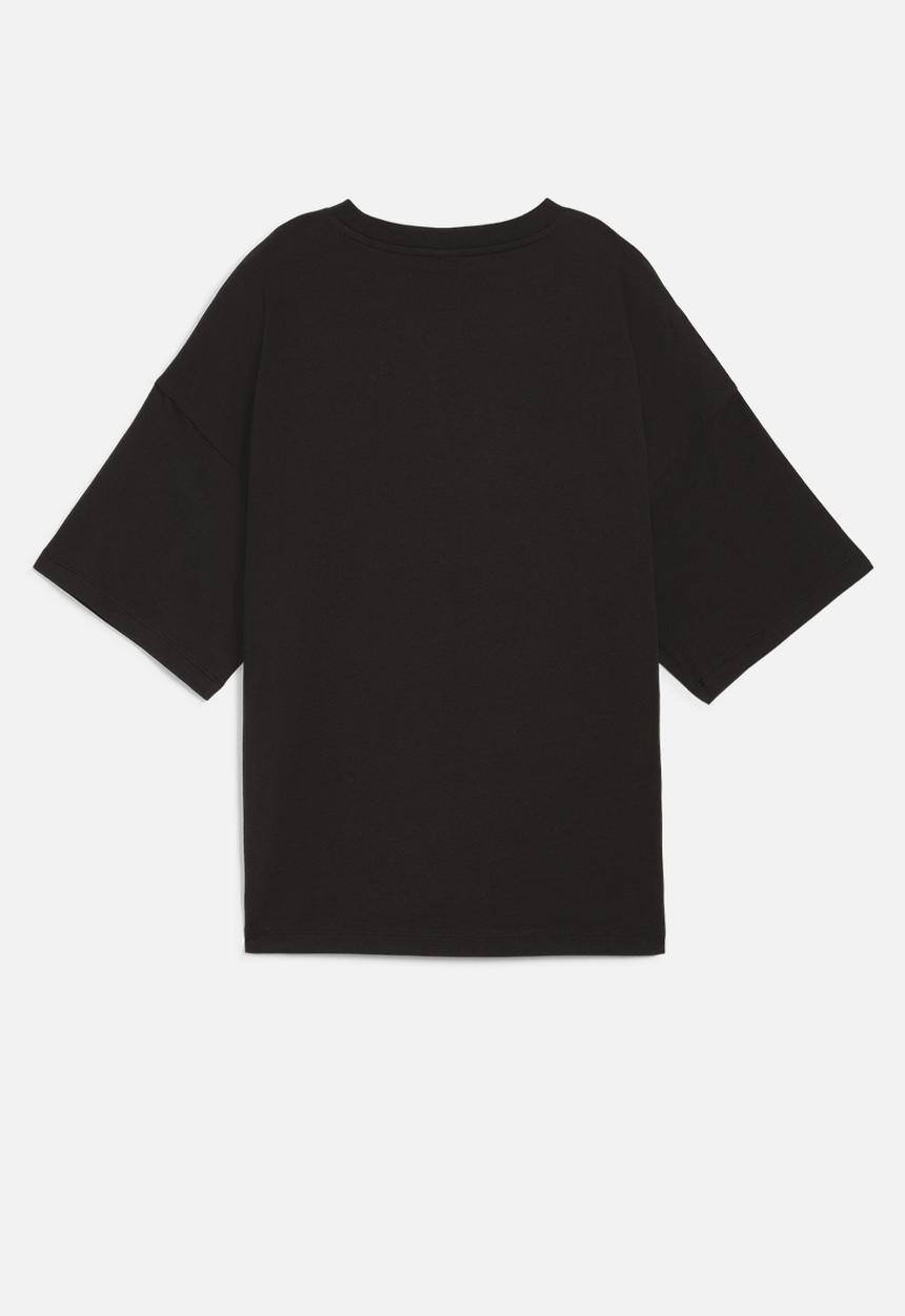 PUMA - Classics Oversized Shiny Logo Tee - Puma Black
