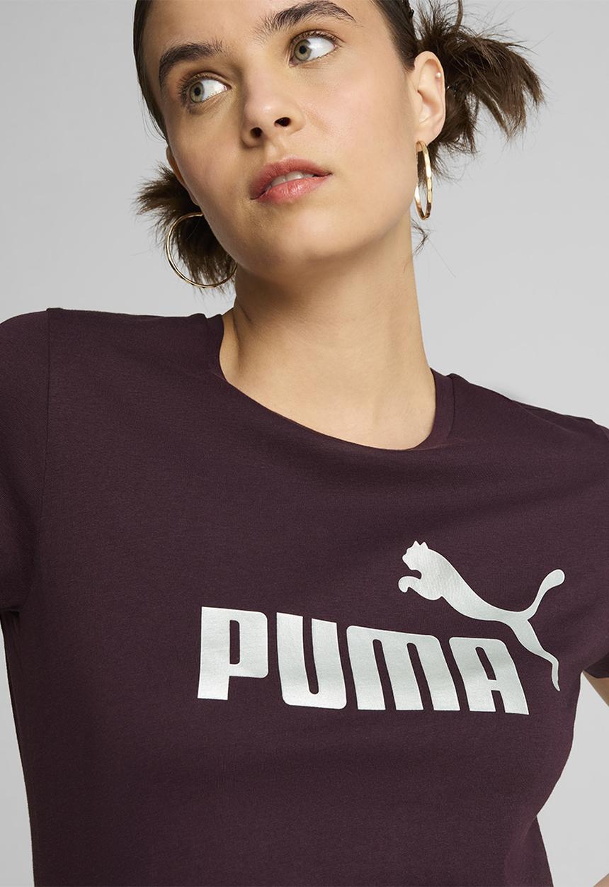 PUMA - Plus Ess+ Metallic Logo Tee - Midnight Plum