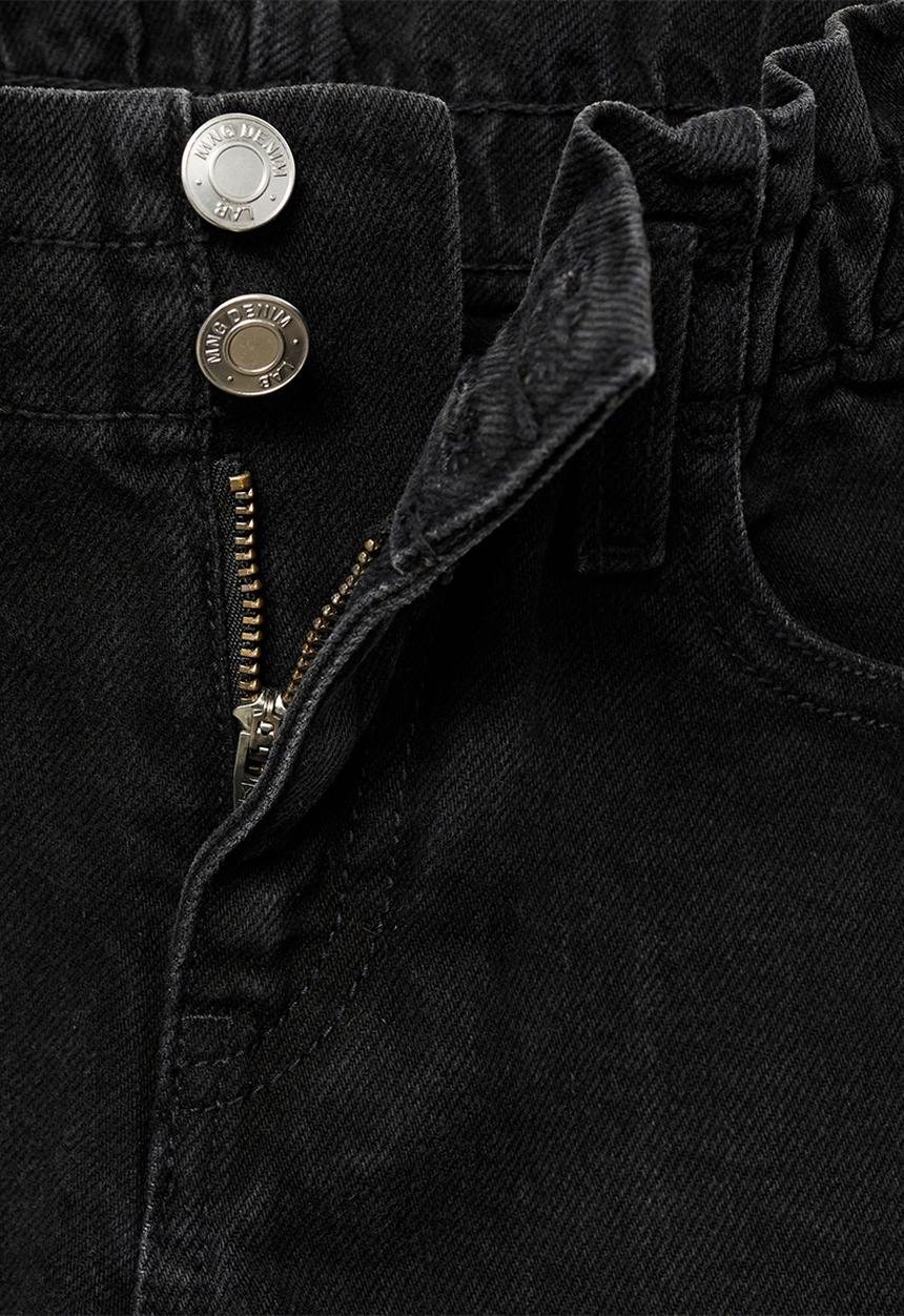 MANGO - Jeans paperbag - black