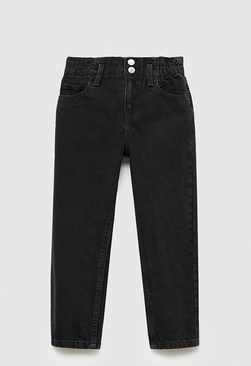 MANGO - Jeans paperbag - black