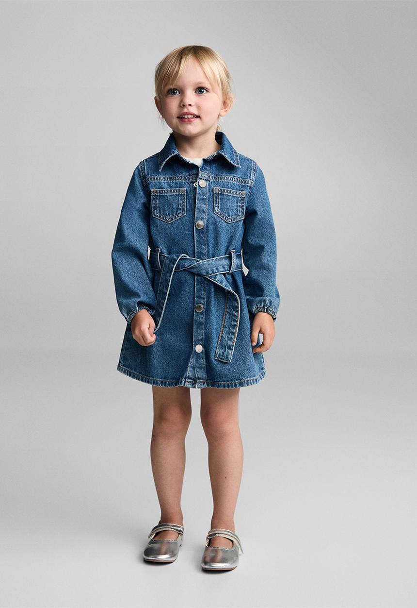 MANGO - Dress aina - open blue2