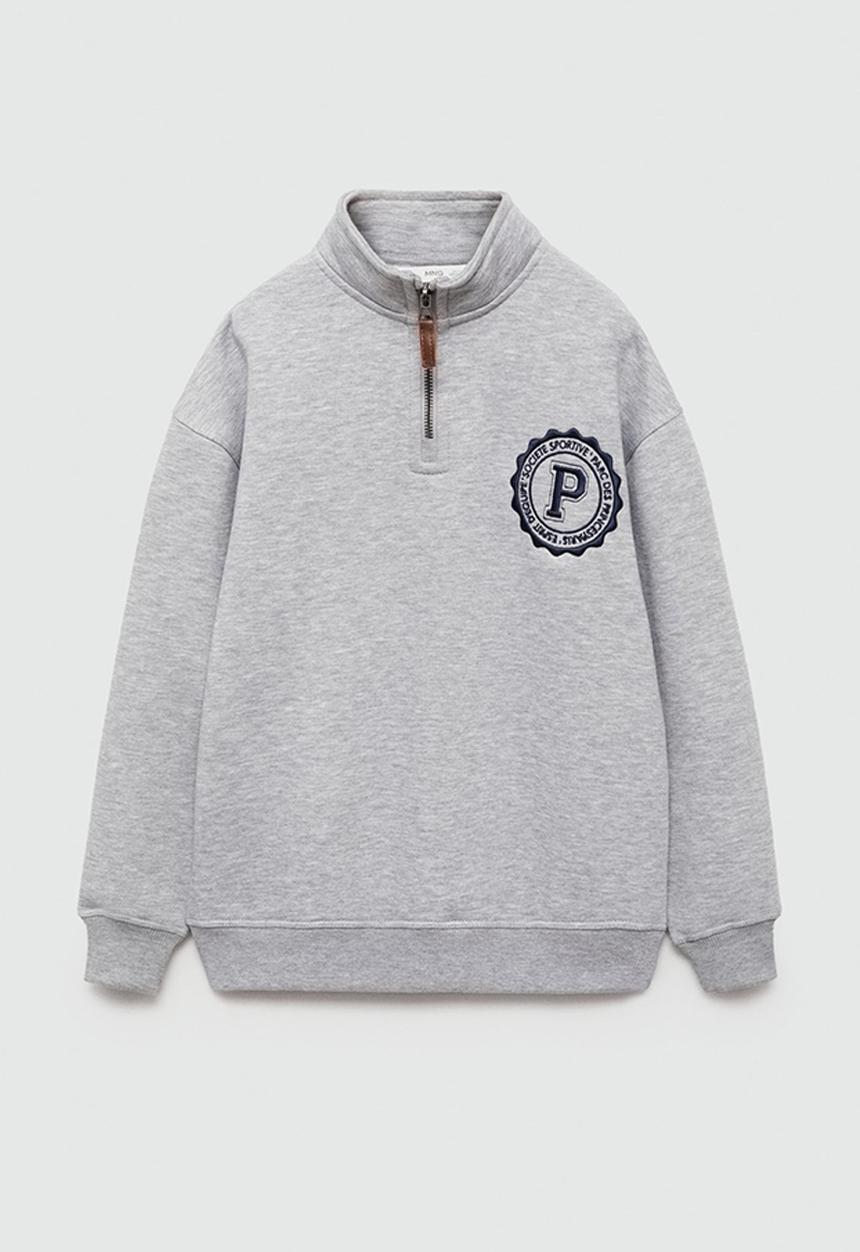 MANGO - Sweatshirt halfzip - medium grey