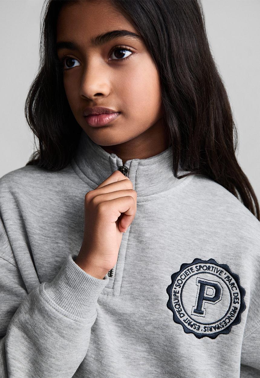 MANGO - Sweatshirt halfzip - medium grey