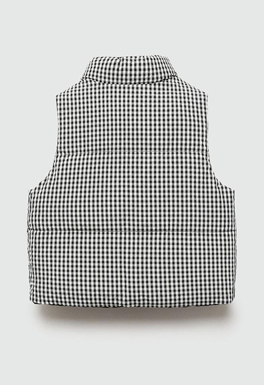 MANGO - Waistcoat vichy - black