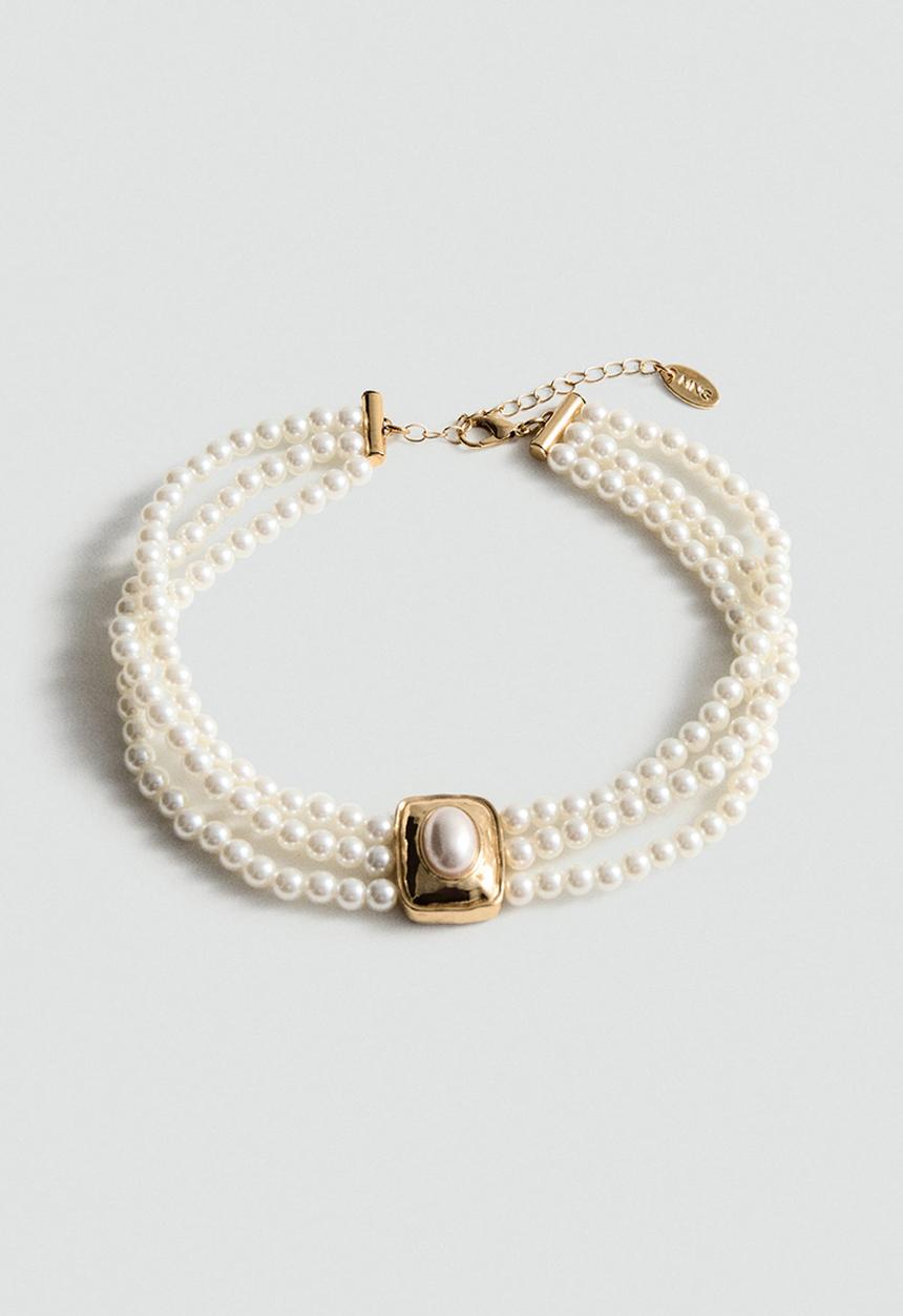 MANGO - Necklace leanor - white