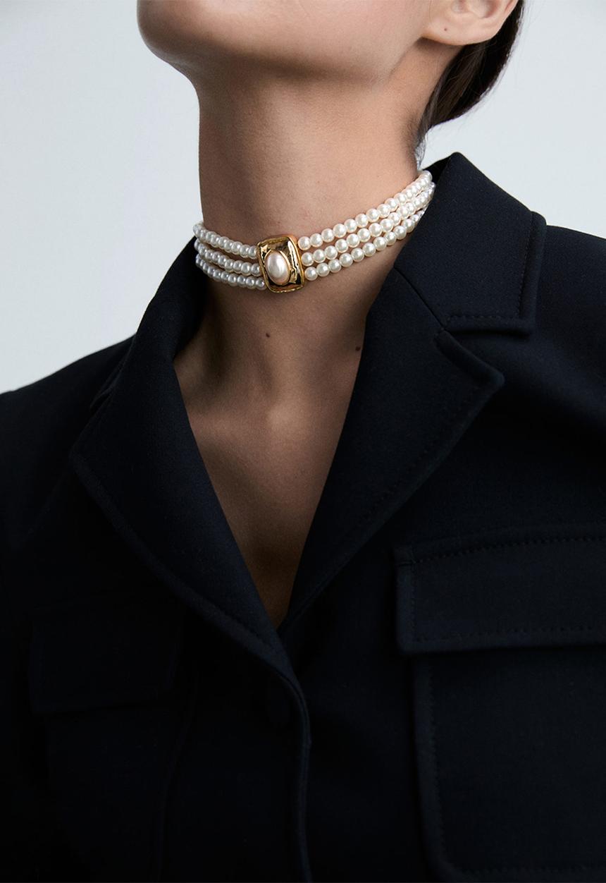 MANGO - Necklace leanor - white