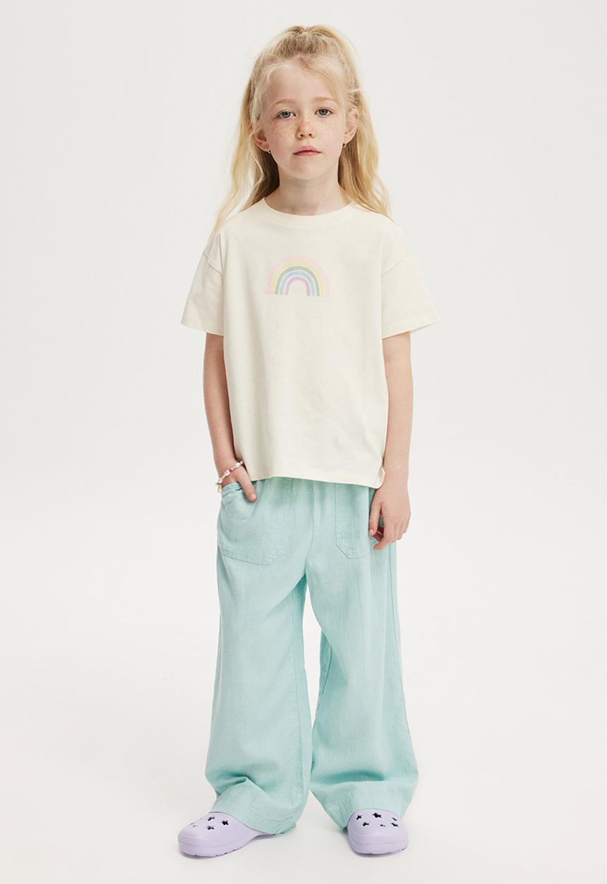 Cotton On - Poppy short sleeve print tee - dark vanilla/rainbow