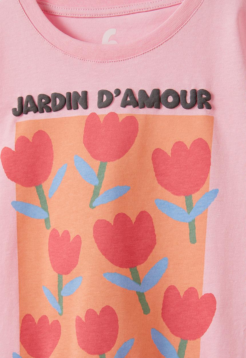 Cotton On - Poppy short sleeve print tee - blush pink/jardin tulip